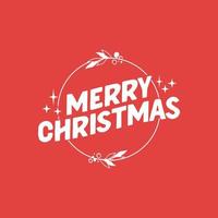 Merry Christmas lettering. Decorative holidays badge. Xmas celebration design for card or banner. vector