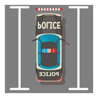 Police car icon, isometric style vector