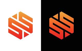 SS monogram logo with grid method design Pro Vector