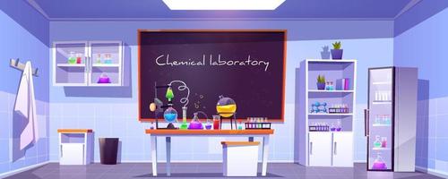 gabinete de química vacío, laboratorio químico, sala vector