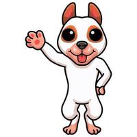 Cute bully kutta cartoon waving hand vector