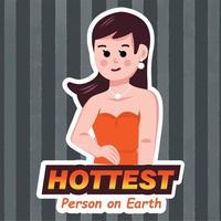 Hot Girl Digital Sticker for digital planners and printing vector