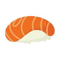 rollo de sushi con sésamo, comida japonesa. icono de estilo de dibujos animados de rollo de sushi. sushi aislado sobre fondo blanco. sushi de dibujos animados vectoriales. rollos de sushi de estilo de dibujo a mano. comida asiática vector