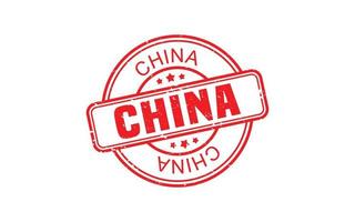 CHINA stamp rubber with grunge style on white background vector