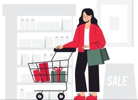 Ilustración del concepto de carrito de compras vector