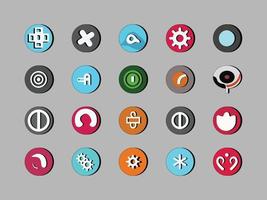 Colorring vector 3D UI icon set