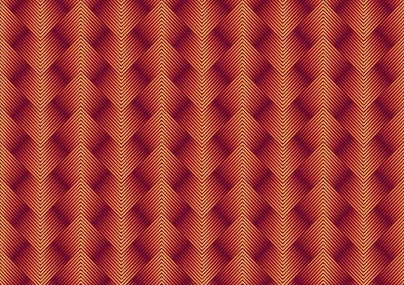 A zigzag pattern created from geometric shapes. Shiny red gold looks elegant vertically against the horizontally beautifully patterned fabric