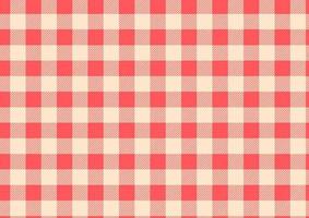 Red checkered fabric with crossed patterns On a yellow background, designed for tablecloths, blankets, curtains, garments, gingham. vector