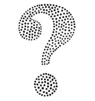 A hand-drawn question mark made up of dots vector