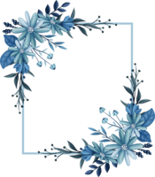 bouquet floral bleu à l'aquarelle png