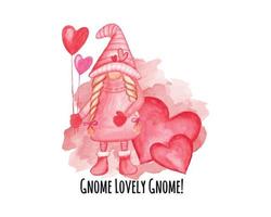 Valentine Day gnome sublimation Design for t-shirt, scrapbooks, pillow cover, cards and others vector