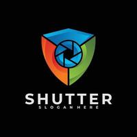 shield shutter logo vector design template