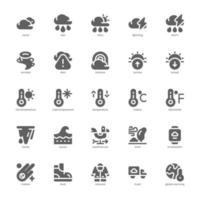 paquete de iconos meteorológicos para su sitio web, móvil, presentación y diseño de logotipo. diseño de glifos de iconos meteorológicos. ilustración de gráficos vectoriales y trazo editable. vector