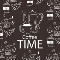 Coffee Doodle Background is appropriate for your coffee shop wall decor. vector