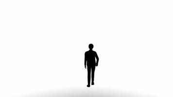 silhouette people walk on white background. silhouette black people walking communicate white screen. design for animation, people standing, isolate, speak, person, human, silhouette body. video