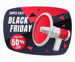 Modern black Friday sale banner background with megaphone vector