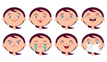 girl expression collection set vector