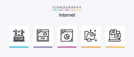 Internet Line 5 Icon Pack Including internet. world. earth. online. global. Creative Icons Design vector