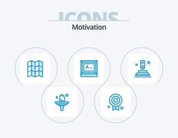 Motivation Blue Icon Pack 5 Icon Design. start. button. location. press. text vector