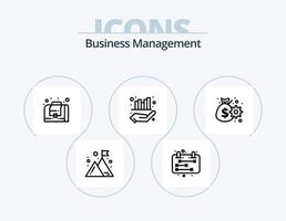 paquete de iconos de línea de gestión empresarial 5 diseño de iconos. operaciones de negocios. administración de Empresas. negocio. gestión. ubicación vector