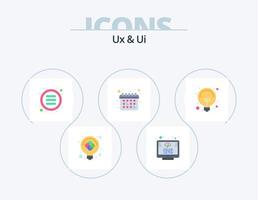 Ux And Ui Flat Icon Pack 5 Icon Design. solution. idea. control. bulb. calendar vector