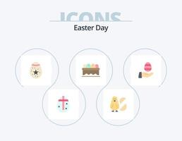 paquete de iconos planos de pascua 5 diseño de iconos. huevo. huevo. feliz. Pascua de Resurrección. huevo vector