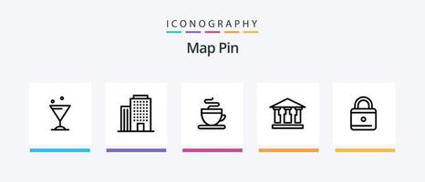 paquete de iconos de la línea 5 del mapa que incluye . dinero. graduación. gorra. diseño de iconos creativos vector