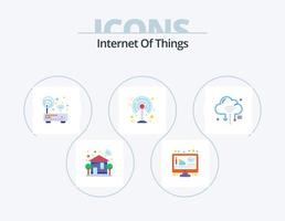 Internet Of Things Flat Icon Pack 5 Icon Design. internet. router. weather. modem. router vector