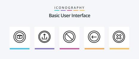 paquete de iconos de línea básica 5 que incluye . reciclar. básico. borrar. jugar. diseño de iconos creativos vector