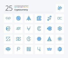 Cryptocurrency 25 Blue Color icon pack including coin. crypto currency. dubaicoin. crypto. bit bay vector