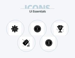 Ui Essentials Glyph Icon Pack 5 Icon Design. close. cancel. menu. setting. gear vector