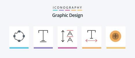 paquete de iconos planos de diseño 5 que incluye. fuente. más. diseño de iconos creativos vector