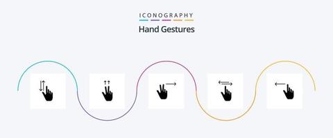 Hand Gestures Glyph 5 Icon Pack Including gestures. right. fingers. left. gestures vector