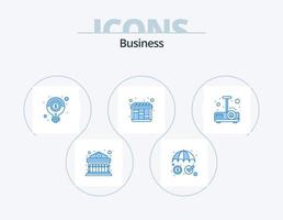 Business Blue Icon Pack 5 Icon Design. presentation. workflow. idea. planning. solution vector