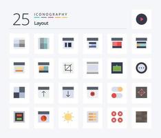 Layout 25 Flat Color icon pack including layout. cover. web. tool. interface vector