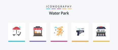 Water Park Flat 5 Icon Pack Including . park. park. water. park. Creative Icons Design vector