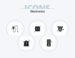 Electronics Glyph Icon Pack 5 Icon Design. . security. plug. cctv. socket vector