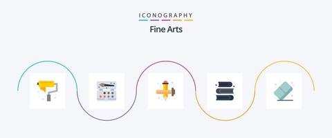paquete de iconos de 5 planos de bellas artes que incluye borrador. pintar. arte. letras. gráfico vector