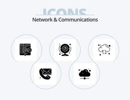 Network And Communications Glyph Icon Pack 5 Icon Design. computer. camera. online. cam. window vector