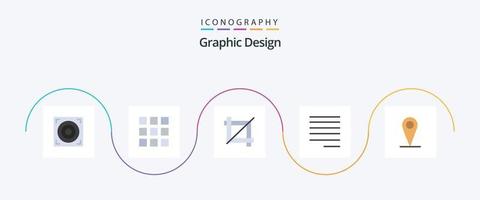 paquete de iconos planos de diseño 5 que incluye. alinear. mapa vector