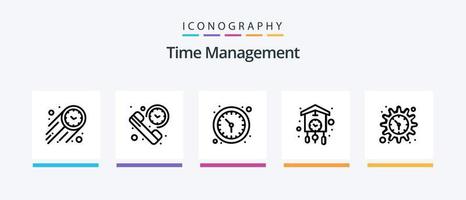 Time Management Line 5 Icon Pack Including notification. watch. pocket watch. time. clock. Creative Icons Design vector