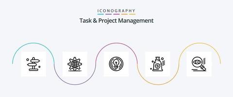 Task And Project Management Line 5 Icon Pack Including bag . idea. server . creative . business vector