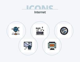 Internet Line Filled Icon Pack 5 Icon Design. internet. technology. connection. signaling. area vector