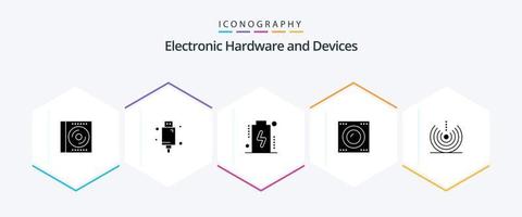 Devices 25 Glyph icon pack including technology. gadgets. electronic. devices. devices vector