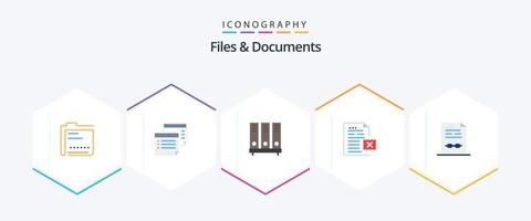 Files And Documents 25 Flat icon pack including document. data. plan. file. database vector