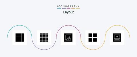 Layout Glyph 5 Icon Pack Including . layout. vector