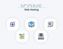 Web Hosting Flat Icon Pack 5 Icon Design. web. internet. web. hosting. virus vector