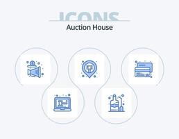 Auction Blue Icon Pack 5 Icon Design. card. map pin. advertising. sticky. location vector