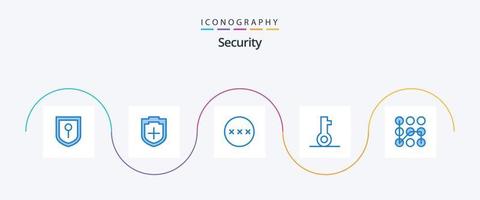 paquete de iconos de seguridad azul 5 que incluye seguridad. proteccion. seguro. patrón. contraseña vector