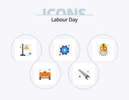 Labour Day Flat Icon Pack 5 Icon Design. labor. labour. communist. labor. day vector